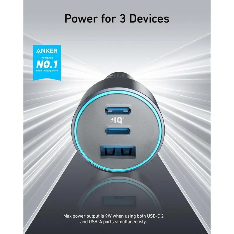 شارژر فندکی 67 وات انکر مدل A2731 به همراه کابل USB-C